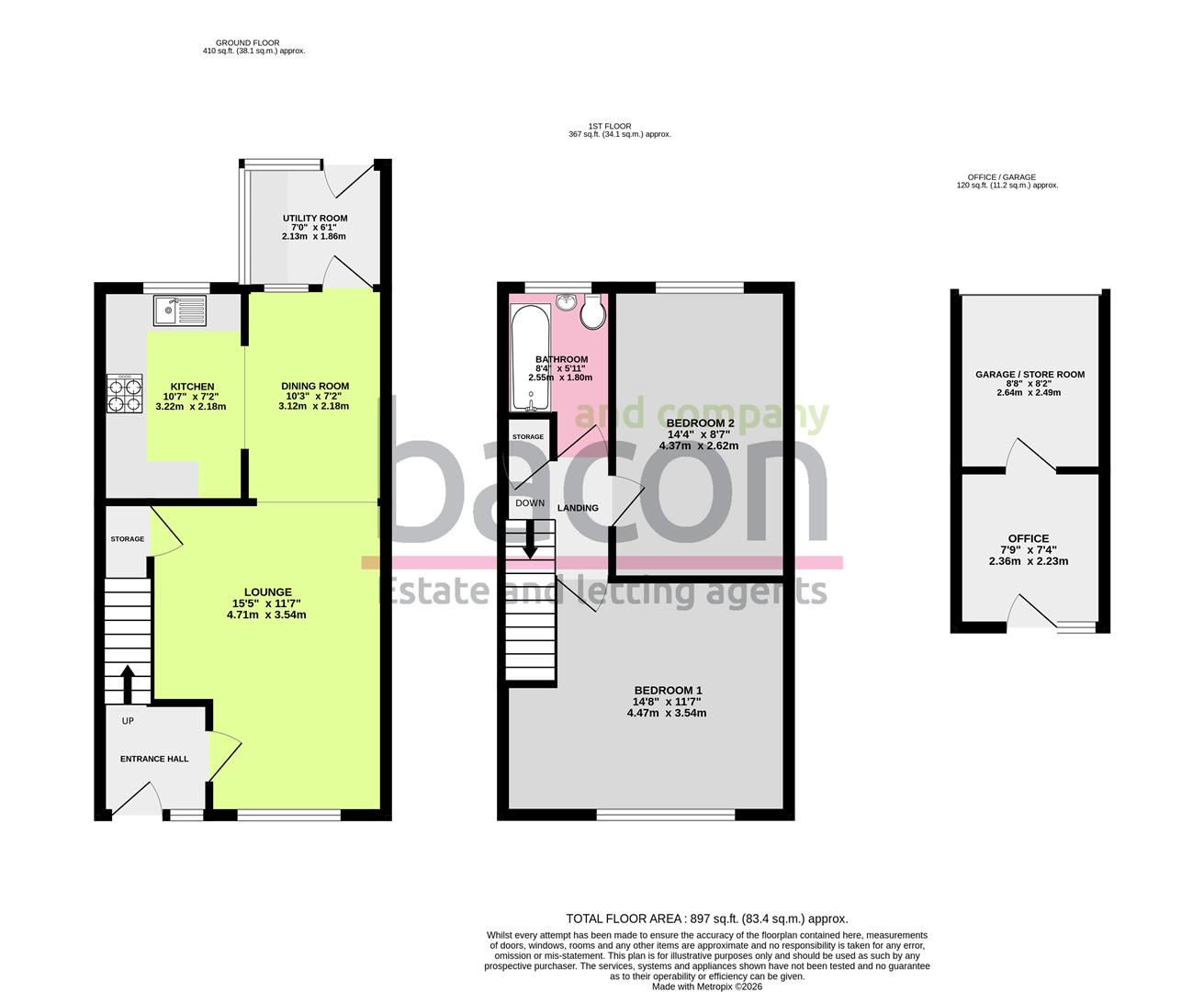 Floor Plan | House - Terraced | Dominion Road, Broadwater, Worthing, West Sussex, BN14 8LB | For Sale